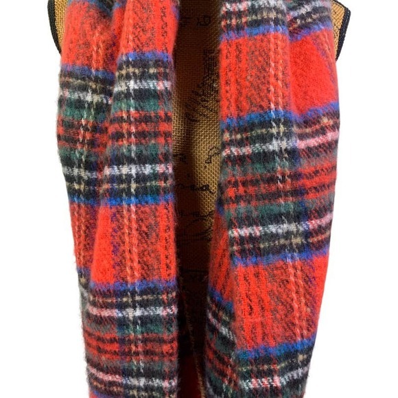 STEVE MADDEN Plaid & Animal Print Chunky Reversible Blanket Wrap Scarf‎ - OS - Picture 4 of 12